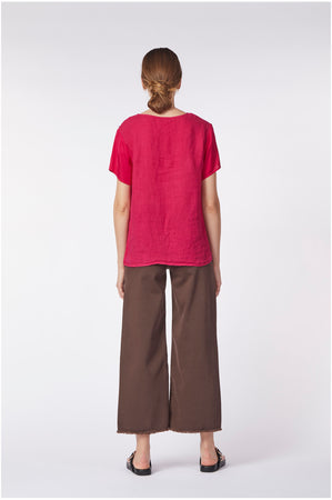 BLUSA BIMATERIALE INCROCIO DAVANTI