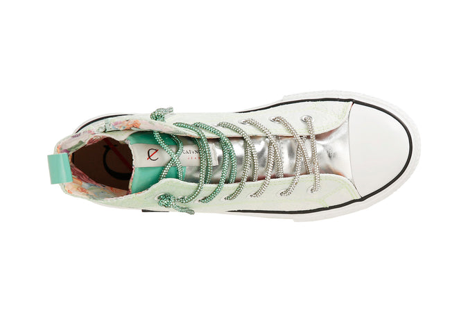 SNEAKERS MID PIZZO DEGRADè CON LACCI STRASS