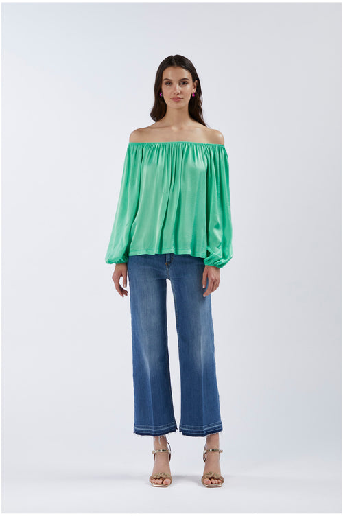 BLUSA CON SCOLLATURA ELASTICA