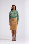 GONNA LONGUETTE IN GABARDINA DI COTONE