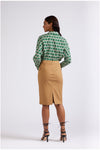 GONNA LONGUETTE IN GABARDINA DI COTONE