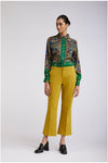 PANTALONE CROPPED FLARE TESSUTO ELASTICIZZATO
