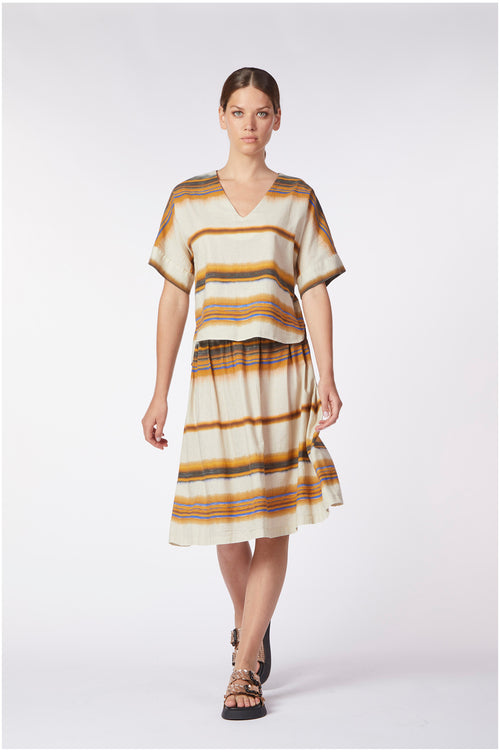 BLUSA STAMPATA CON MANICA KIMONO