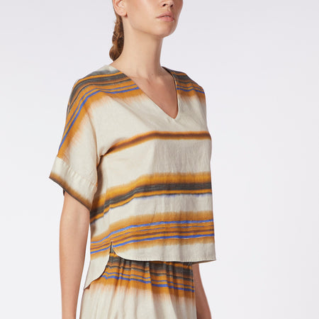 BLUSA STAMPATA CON MANICA KIMONO