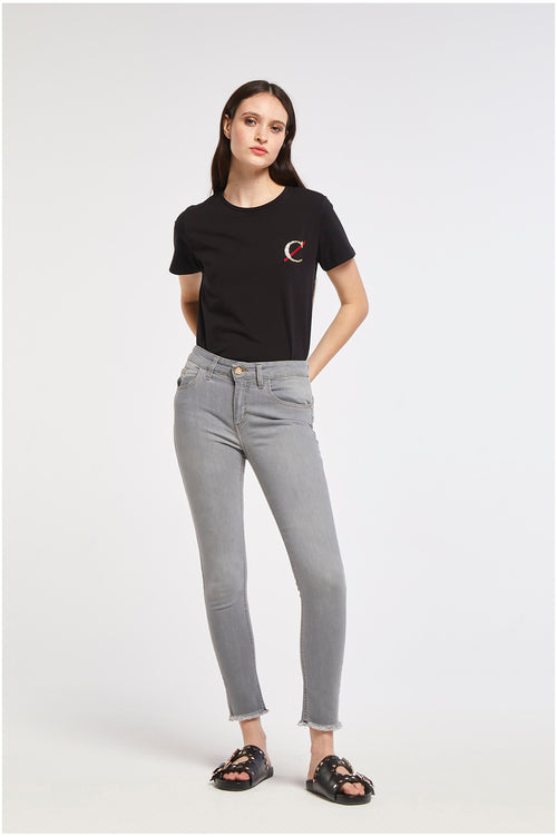 PANTALONE SKINNY CON BOTTONE GIOIELLO