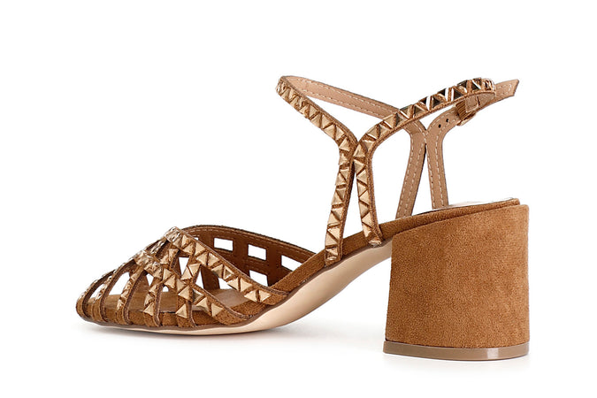 SANDALO GABBIA CON STRASS TRIANGOLO