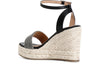 SANDALI CON MIGNONS STRASS SU ZEPPA CORDA