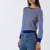 MAGLIA GIROCOLLO RIGATA CON BOTTONI ALLE SPALLE