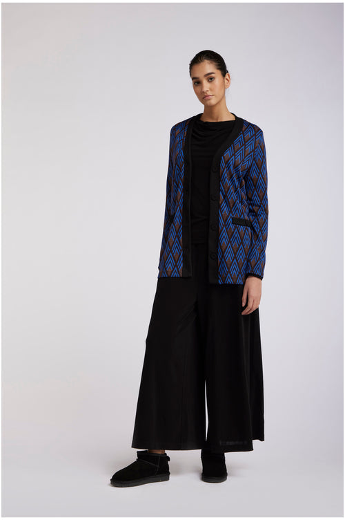 CARDIGAN LUNGO TESSUTO JACQUARD