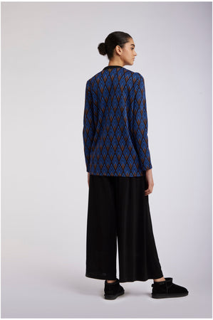 CARDIGAN LUNGO TESSUTO JACQUARD