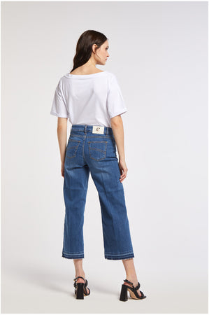 PANTALONE COULOTTE CON ORLO SFRANGIATO