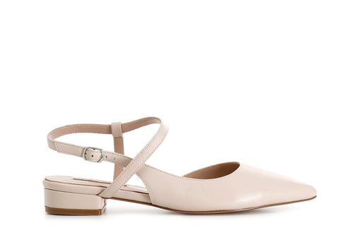 BALLERINA CON LACCIO ASIMMETRICO IN PELLE