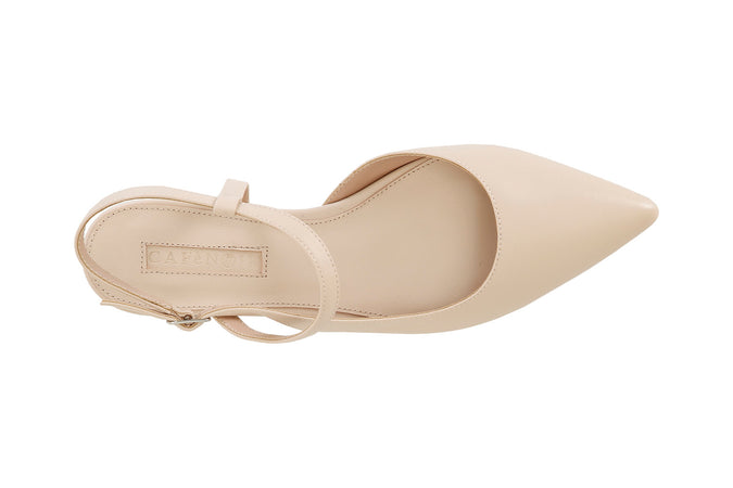 BALLERINA CON LACCIO ASIMMETRICO IN PELLE