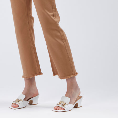 PANTALONE BOOTCUT CROPPED IN BULL DENIM