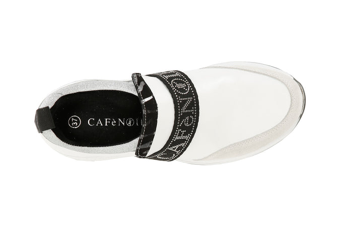 SLIPON IN PELLLE CON FASCIA LOGO STRASS