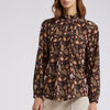 BLUSA CON COLLO ARRICCIATO GEORGETTE STAMPATA