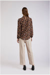 BLUSA CON COLLO ARRICCIATO GEORGETTE STAMPATA