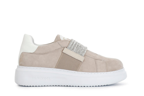 SNEAKERS IN CAMOSCIO CON FASCIA STRASS