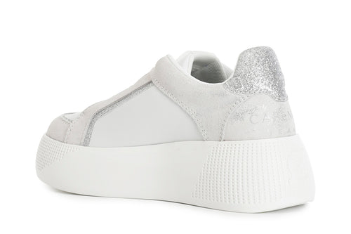 SLIPON IN PELLE SCAMOSCIATA LAMINATA CON RIPORTI GLITTER