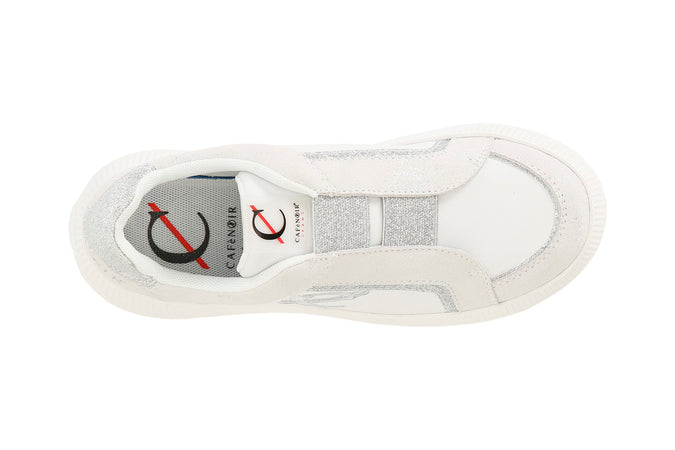 SLIPON IN PELLE SCAMOSCIATA LAMINATA CON RIPORTI GLITTER