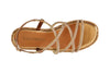 SANDALO CON LACCI INCROCIO IN STRASS ZEPPA FASCIA RAFIA