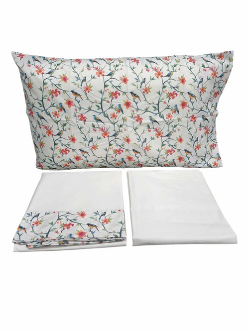Completo Lenzuola Matrimoniale Papalina LEM156 Cotone con Balza