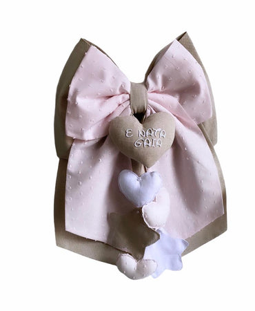 Fiocco nascita in cotone personalizzabile fatto a mano 35 x h 40 cm "Made in Italy"