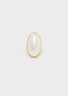 Anello ovale acciaio inossidabile oro perla