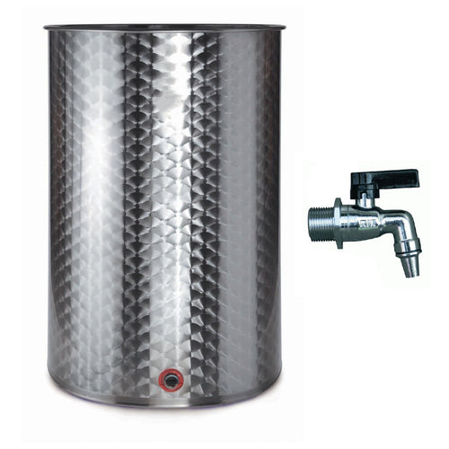 Botte in acciaio inox 18/10 per olio e vino Made in Italy