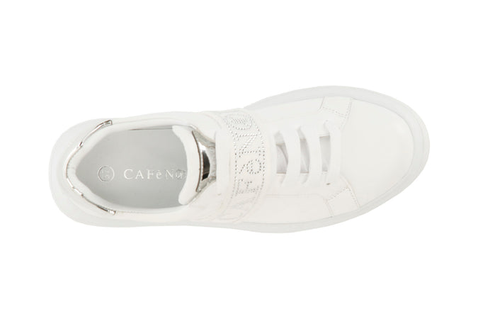 SNEAKERS IN PELLE CON NASTRO LOGATO