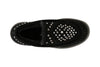MOCASSINO IN PELLE SCAMOSCIATA CON STRASS BORCHIE E INFILATURE