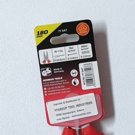 Benman powergrip 180mm 1000V pinza con fulcro isolata