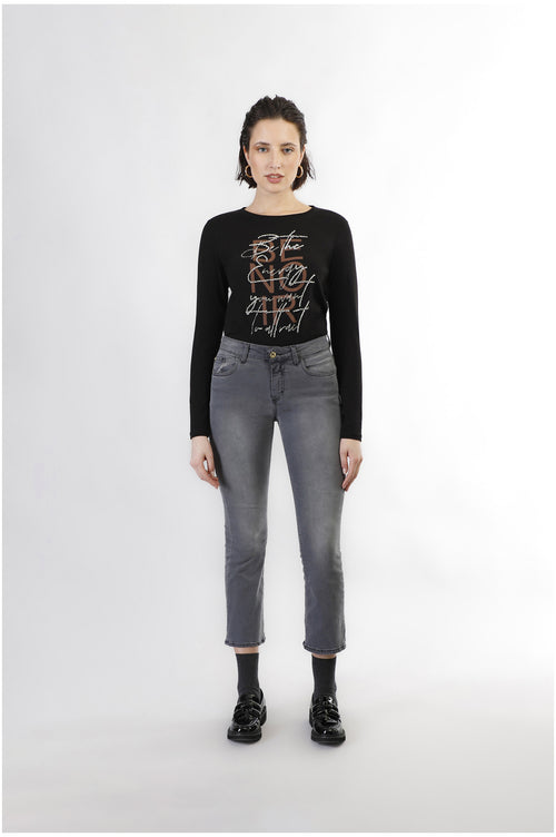 DENIM CROPPED FLARE