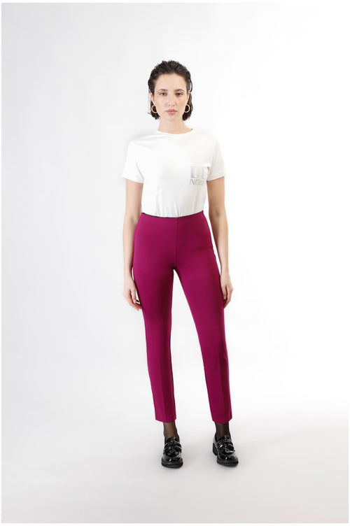 PANTALONE A SIGARETTA CON VITA ELASTICA
