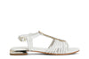 SANDALO IN PELLE MIGNON CON ACCESSORIO TRIANGOLO STRASS