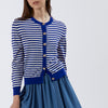 CARDIGAN GIROCOLLO RIGATO FILATO MISTO VISCOSA