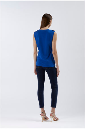 TSHIRT SMANICATA CON BOTTONI E STAMPA LOGO