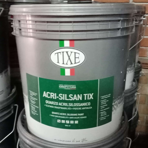 Tixe Acri-Silsan Tix 14lt idro pittura al quarzo acril silossanico bianca opaca grana fine alta copertura