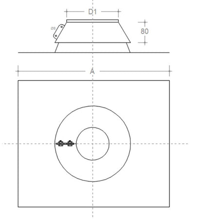 Faldale in rame da 250mm modello per tetti piani