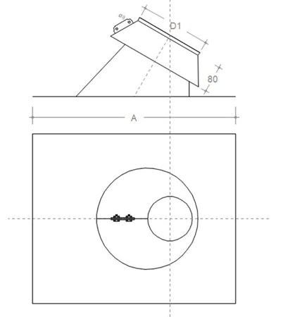 Faldale in rame da 250mm modello per tetti inclinati