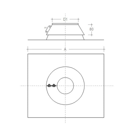 Faldale in rame da 230mm modello per tetti piani