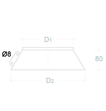 Collare conico da 250mm scossalina in rame spessore 6 decimi