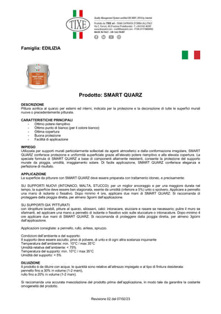 Tixe Smart Quarz 14lt idro pittura al quarzo acrilica bianca opaca grana fine alta copertura