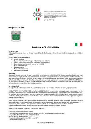 Tixe Acri-Silsan Tix 14lt idro pittura al quarzo acril silossanico bianca opaca grana fine alta copertura