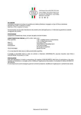 Tixe Acri-Silsan Tix 14lt idro pittura al quarzo acril silossanico bianca opaca grana fine alta copertura