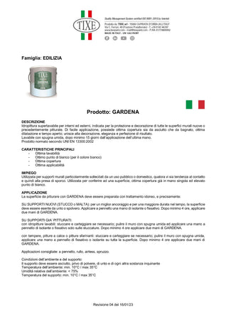 Tixe Gardena 4lt idro pittura superlavabile bianca opaca per interni ed esterni alta copertura