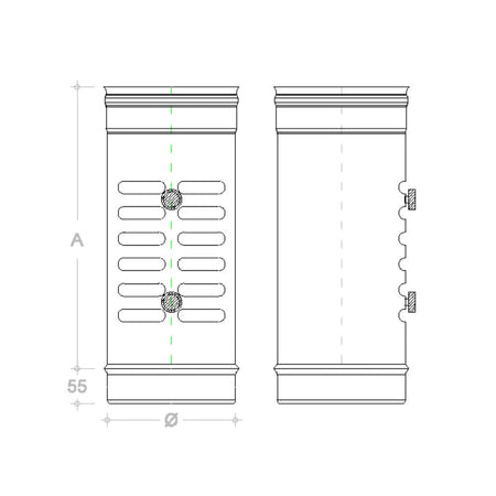 Diffusore di aria da 230mm in rame raccordo MF per canali di aerazione