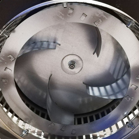 Aspiratore aspirafumi elettrico testa spiovente e base quadra regolabile da 320X320 a 420X420mm in lamiera colore Testa di Moro