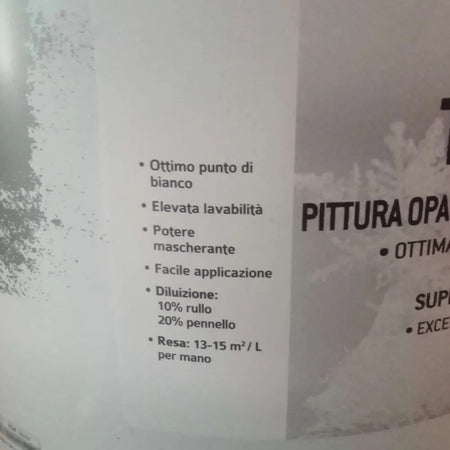 Tixe TIXEMAT 4lt idro pittura bianca opaca riempitiva supercoprente per interni