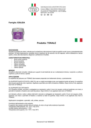 Tixe Tonale 14lt idro pittura vinilica bianca opaca lavabile interni